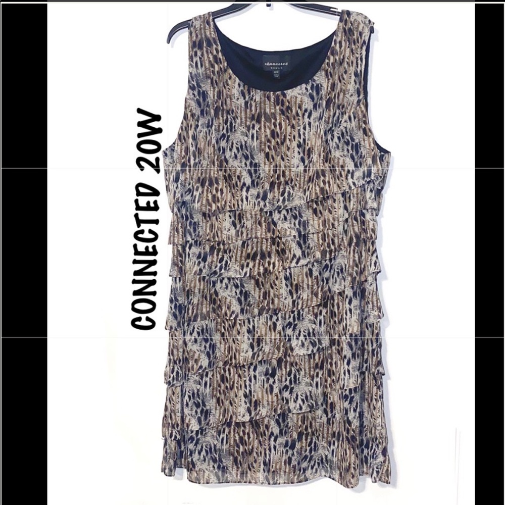 Connected Animal Print Tierd Dress NWOT SZ 20W